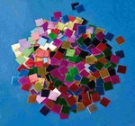 Papírová mozaika- metalické lesklé čtverečky