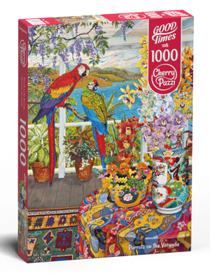 Puzzle 1000d. Cherry Pazzi Papoušci na verandě