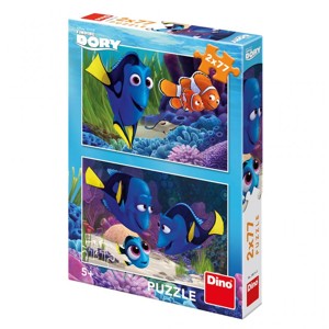 PUZZLE WD Dory se našla 2x77 dílků