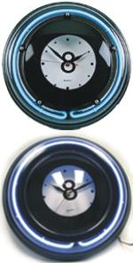 HODINY NEON Billiard Clock- černo/modré č.8