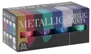 Akrylové barvy metalické 8x30 ml