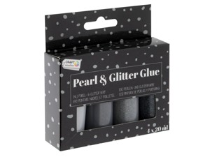 Glitrové a perleťové lepidlo, 4 ks x 20 ml - odstí