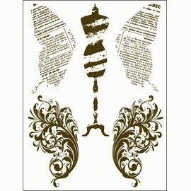 Gelová razítka - Motýlí křídla, krejčovská panna