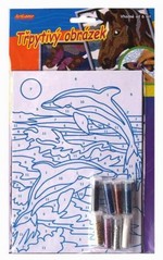 Výtvarné sady - Třpytivý obrázek- delfín