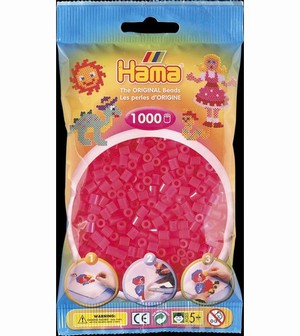 HAMA MIDI Neonové růžové korálky 1.000 ks
