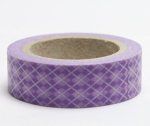 Dekorační lepicí páska - WASHI pásky-1ks káro lila