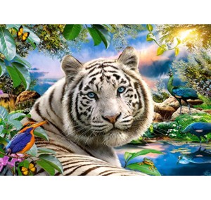 Puzzle CASTORLAND 180 dílků -Bílý tygr za soumraku