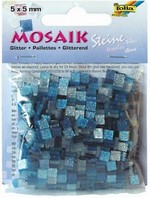 Mozaika odlehčená třpytivá 5x5mm- modrá