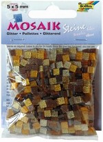 Mozaika odlehčená třpytivá 5x5mm- hnědá