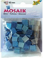 Mozaika odlehčená třpytivá 10x10mm- modrá