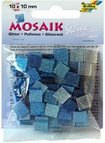 Mozaika odlehčená třpytivá 10x10mm- modrá