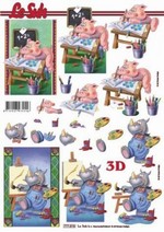 3D papíry - DĚTSKÉ - Prasátko a hroch malíři