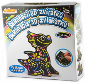 Výtvarné sady - škrabací 3d zvířátko draci