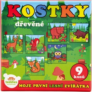 TEDDIES Kostky kubus dřevěné MOJE PRVNÍ ZVÍŘÁTKA 