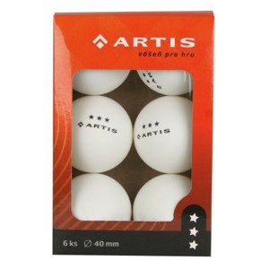 Artis míčky stolní tenis Soutěž*** 40mm bílý 6ks