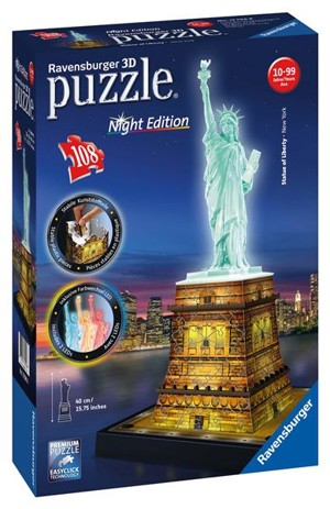 PUZZLE Ravensburger- Socha Svobody 3D(Noční edice)