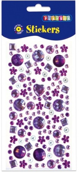 Samolepicí kamínky - různé tvary, fialové