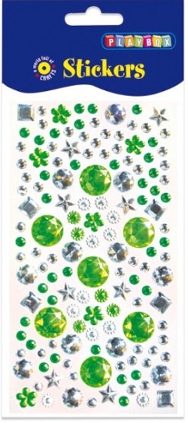 Samolepicí kamínky - různé tvary, zelené
