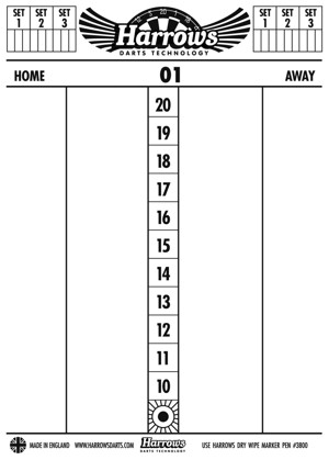 HARROWS SCOREBOARD TABULE 47,5 X 34 CM