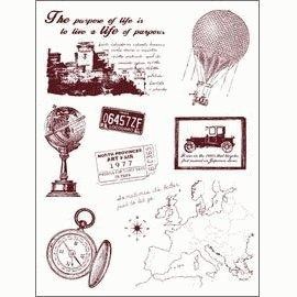 Gelová razítka - Cestování - mapa,balon,globus,...