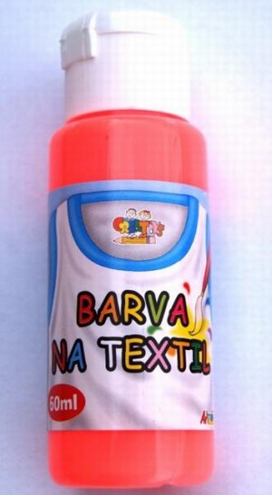 Barva na textil 60ml- fluorescent červená (f. red)