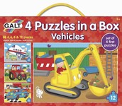 DĚTSKÉ Galt 4 puzzle krabice - dopravní prostředky