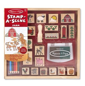 MELISSA & DOUG - DŘEVĚNÁ RAZÍTKA V KRABIČCE FARMA