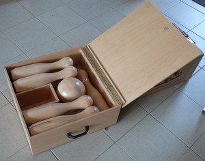 Dřevěná krabice na ruské kuželky + koule