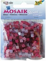 Mozaika odlehčená třpytivá 5x5mm- růžová