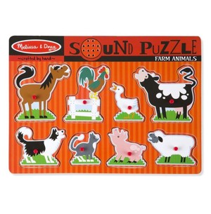 MELISSA & DOUG - DŘEVĚNÉ PUZZLE SE ZVUKY -ZVÍŘATA 