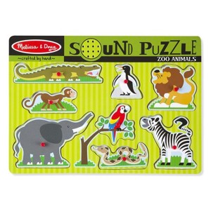 MELISSA & DOUG - DŘEVĚNÉ PUZZLE SE ZVUKY - ZOO