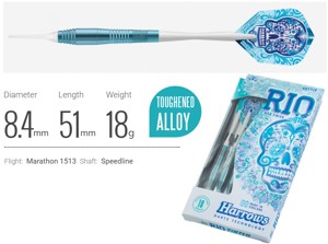 Šipky Harrows soft RIO - modré18g