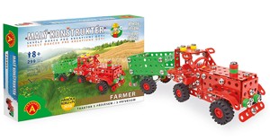 Farmar traktor s přívěsem-malý konstruktér