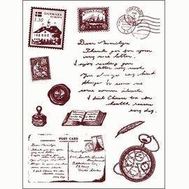 Gelová razítka - Cestování - kompas,pohlednice,poš